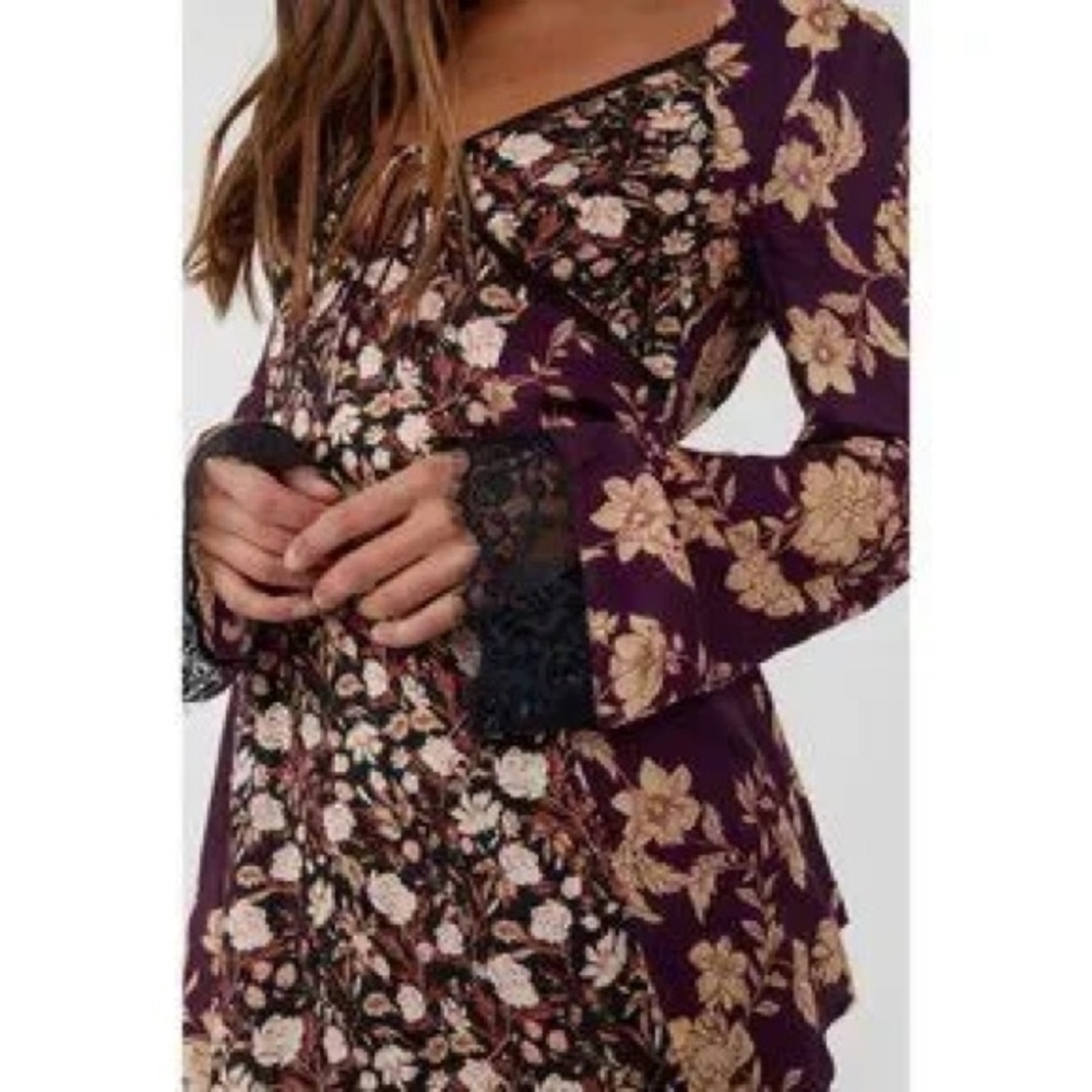 Free People Odette Floral‎ Long Sleeve Tunic NWT XSmall - Picture 6 of 14